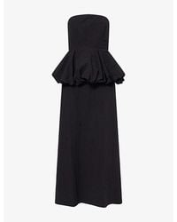 4th & Reckless - Nikita Puff-Ball Peplum-Waist Cotton Maxi Dress - Lyst