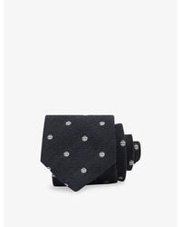 Reiss - Rocco Textured Polka-Dot Wool-Silk Tie - Lyst