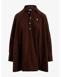 Polo Ralph Lauren - Logo-Embroidered Relaxed-Fit Cotton-Corduroy Mini Dress - Lyst