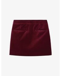 Reiss - Wren Regular-Fit Velvet Mini Skirt - Lyst