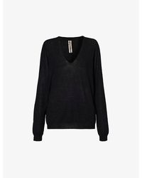 Rick Owens - V-neck Relaxed-fit Wool-knit Jumper - Lyst