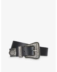 The Kooples - Western-Buckle Wide Leather Belt - Lyst