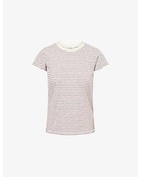 Rag & Bone - The Slub Striped Cotton-Jersey T-Shirt - Lyst