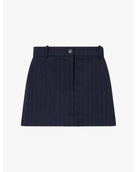 GOOD AMERICAN - The Trouser Pinstripe-Pattern Woven Mini Skirt - Lyst