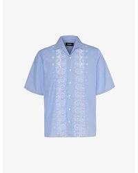 DSquared² - Sunset Floral-embroidered Cotton-blend Shirt - Lyst