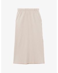 Reiss - Pippa Pleated Stretch-Jersey Midi Skirt - Lyst