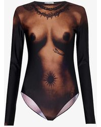 Jean Paul Gaultier - Trompe L'oeil Slim-fit Stretch-mesh Bodysuit - Lyst
