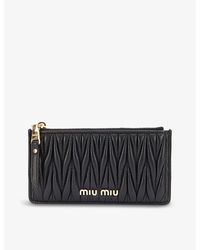 Miu Miu - Matelassé Quilted Leather Wallet - Lyst