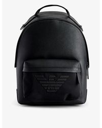 Emporio Armani - Logo-patch Faux-leather Backpack - Lyst