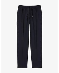 Sandro - Drawstring Elasticated-Waist Stretch Wool-Blend Trousers - Lyst
