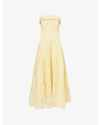 Jonathan Simkhai - Imogen Strapless Lace-Cotton Midi Dress - Lyst