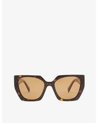 Prada - Pr 15ws Rectangle-frame Tortoiseshell-effect Acetate Sunglasses - Lyst