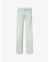 7 For All Mankind - Lotta Striped High-Rise Cotton Denim Jeans - Lyst