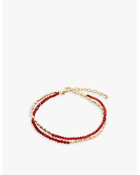 Monica Vinader - Mini Nugget 18Ct-Plated Vermeil Sterling- And Onyx Bracelet - Lyst