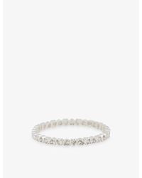 Lisa Gozlan - The Heart Flex Sterling-Plated Brass And Cubic Zirconia Tennis Bracelet - Lyst