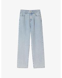 Sandro - Straight-Leg Faded-Wash Denim Jeans - Lyst