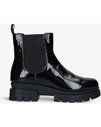kurt geiger black patent ankle boots