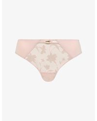 Chantelle - Floral-Embroidered Tanga Briefs - Lyst