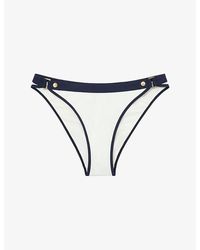 Reiss - Contrast-Trim Bikini Bottoms - Lyst