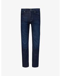 7 For All Mankind - Slimmy Straight-leg Slim-fit Stretch-denim Jeans - Lyst