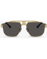Dolce & Gabbana - Dg2294 Pilot-frame Steel Sunglasses - Lyst