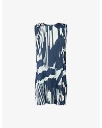 Pleats Please Issey Miyake - Refraction Abstract-Print Pleated Knitted Tunic Top - Lyst