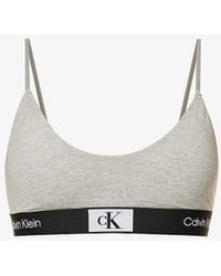 Calvin Klein - 1996 Branded-underband Stretch-cotton Blend Bralette X - Lyst
