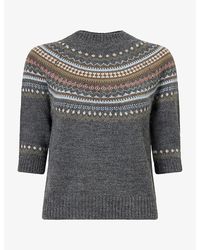 Weekend by Maxmara - Fair-Isle Round-Neck Wool Jumper - Lyst