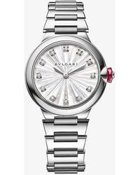 BVLGARI - Unisex Re00006 Lvcea Stainless-steel And 0.22ct Diamond Automatic Watch - Lyst