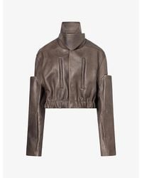 Rick Owens - Collared Mac Leather Bomber Jacket - Lyst