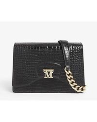 Max Mara Croc-embossed Leather Cross-body Bag - Black