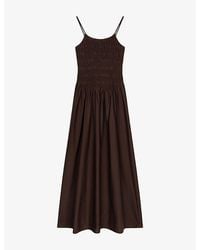OMNES - Paulina Smocked Cotton-Poplin Maxi Dress - Lyst