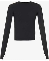 ADANOLA - Fitted Long-sleeved Stretch-woven T-shirt - Lyst