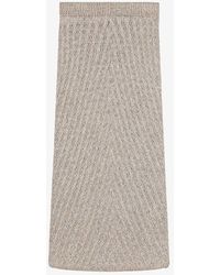 JOSEPH - High-rise Flared-hem Cable-knit Midi Skirt X - Lyst
