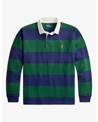 Polo Ralph Lauren - Striped Logo-Embroidered Cotton Rugby Top - Lyst