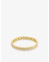 Lisa Gozlan - The Pavé The Happy Face 18Ct-Plated Brass And Cubic Zirconia Bracelet - Lyst