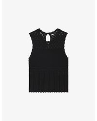 The Kooples - Sleeveless V-Neck Knitted Top - Lyst