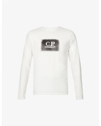 C.P. Company - Grated Logo-embroidered Cotton-jersey T-shirt - Lyst