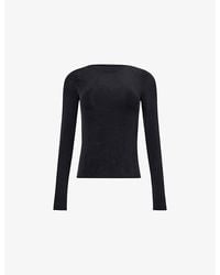Peachy Den - Kylie Long-Sleeve Stretch-Woven Top - Lyst