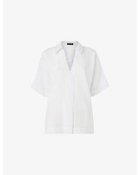 Whistles - Sasha V-Neck Relaxed-Fit Woven Shirt - Lyst