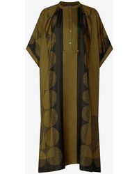 Soeur - Athena Graphic-print Silk Midi Dress - Lyst
