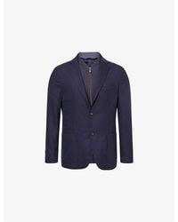 Corneliani - Contrast-Panel Notch-Lapels Wool Blazer - Lyst