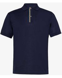 Paul Smith - Striped-placket Regular-fit Cotton Polo Shirt Xx - Lyst