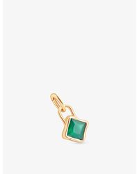 Astrid & Miyu - May Birthstone 18Ct-Plated Sterling- And Agate Charm - Lyst