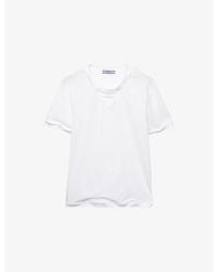 Prada - Shapeable Brand-Appliqué Cotton-Jersey T-Shirt - Lyst