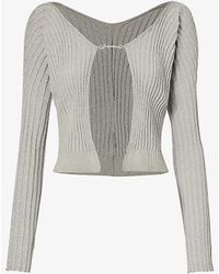 Jacquemus - Pralu Chain-embellished Open-front Stretch-knit Cardigan - Lyst