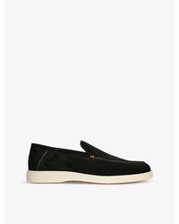 Santoni - Detroit Contrast-Sole Suede Loafers - Lyst