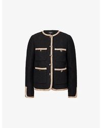 ME+EM - Straight-Fit Statement-Trims Cotton Jacket - Lyst