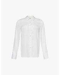 Vince - Curved-Hem Slim-Fit Silk-Blend Shirt - Lyst