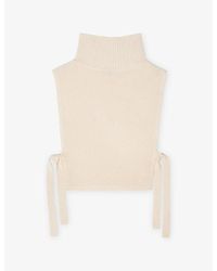 Maje - High-Neck Side-Tie Wool And Cashmere Collar - Lyst